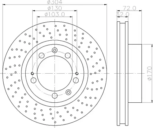 спирачен диск MINTEX MDC1305R