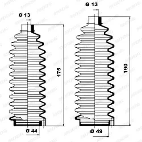 комплект маншон, кормилно управление MOOG K150038
