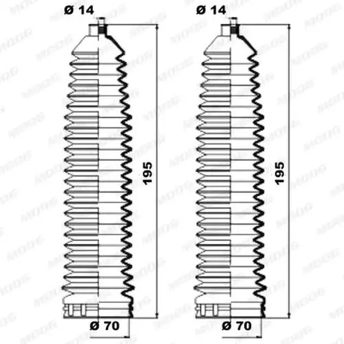 комплект маншон, кормилно управление MOOG K150221