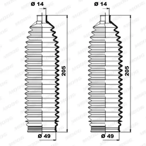комплект маншон, кормилно управление MOOG K150222