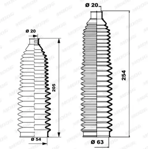 комплект маншон, кормилно управление MOOG K150232