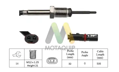 датчик, температура на изгорелите газове MOTAQUIP LVET418