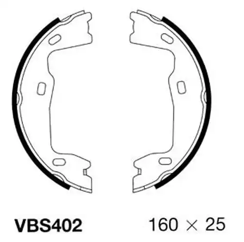 комплект спирачна челюст, ръчна спирачка MOTAQUIP VBS402