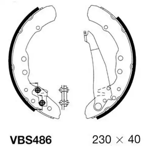 комплект спирачна челюст MOTAQUIP VBS486