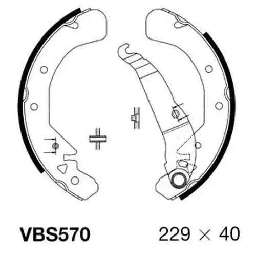 комплект спирачна челюст MOTAQUIP VBS570