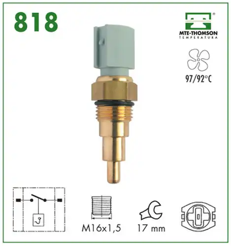 термошалтер, вентилатор на радиатора MTE-THOMSON 818