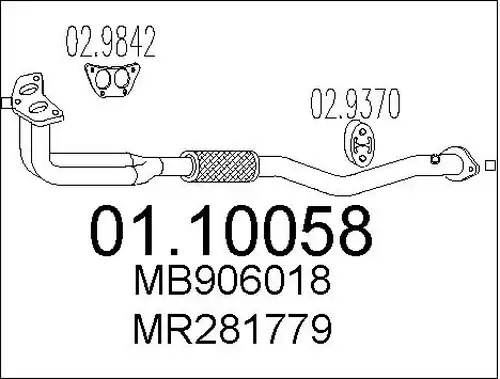 изпускателна тръба MTS 01.10058