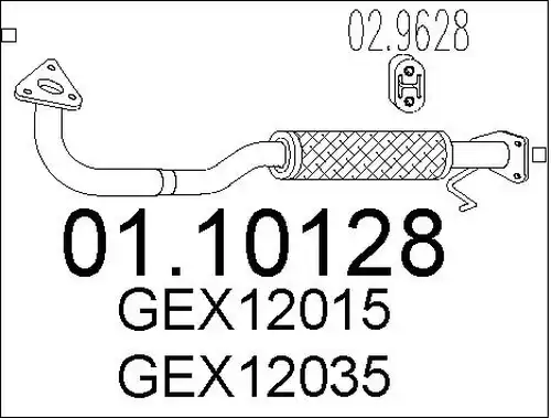 изпускателна тръба MTS 01.10128