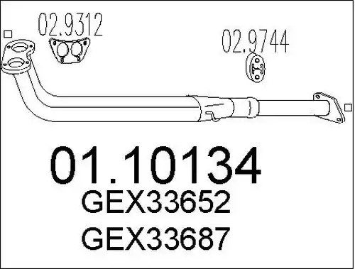 изпускателна тръба MTS 01.10134