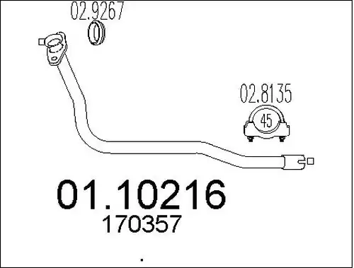 изпускателна тръба MTS 01.10216