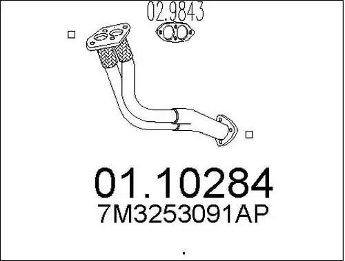 изпускателна тръба MTS 01.10284