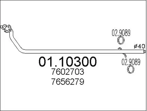 изпускателна тръба MTS 01.10300