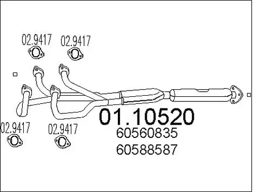 изпускателна тръба MTS 01.10520