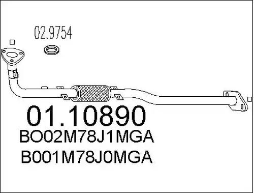 изпускателна тръба MTS 01.10890