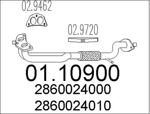 изпускателна тръба MTS 01.10900