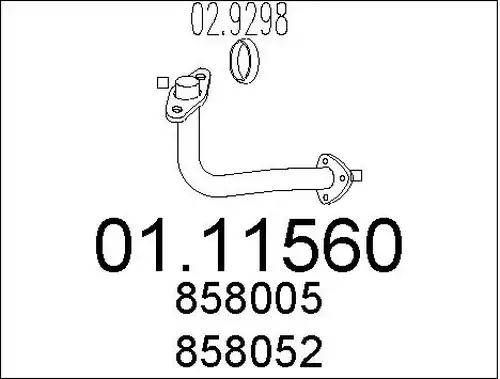 изпускателна тръба MTS 01.11560