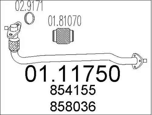 изпускателна тръба MTS 01.11750
