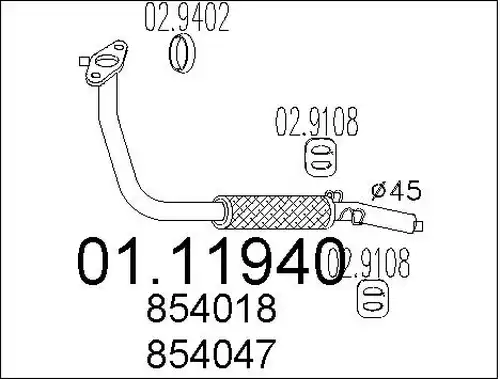 изпускателна тръба MTS 01.11940