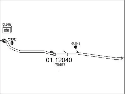 изпускателна тръба MTS 01.12040