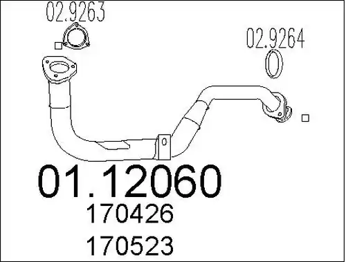 изпускателна тръба MTS 01.12060