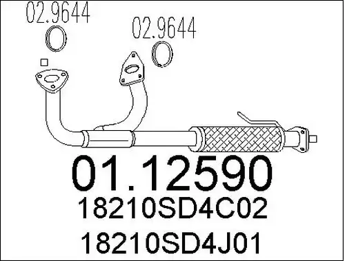 изпускателна тръба MTS 01.12590