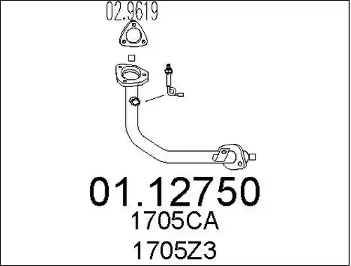 изпускателна тръба MTS 01.12750