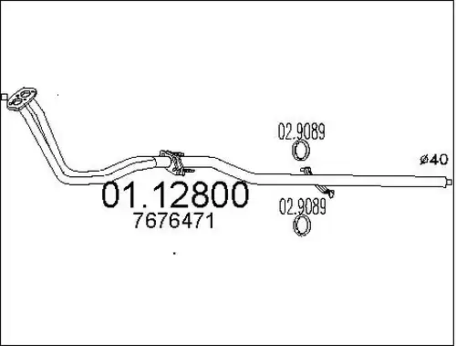 изпускателна тръба MTS 01.12800