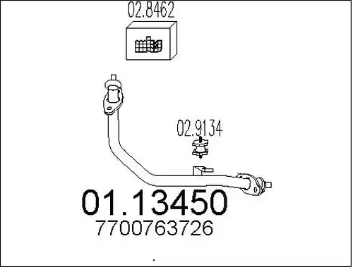 изпускателна тръба MTS 01.13450