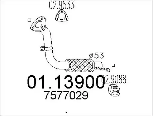 изпускателна тръба MTS 01.13900