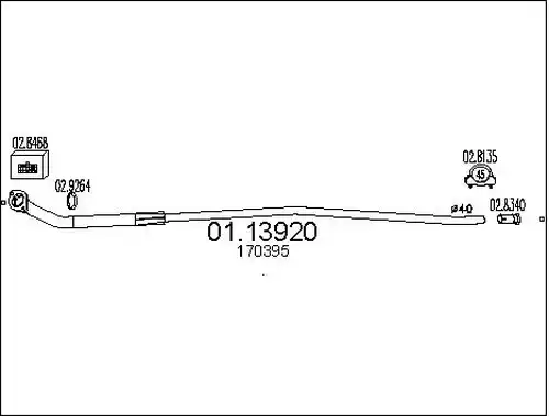 изпускателна тръба MTS 01.13920