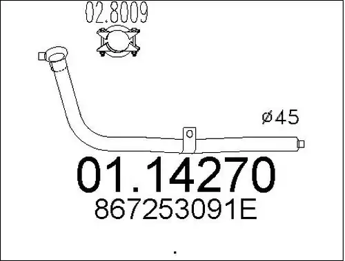изпускателна тръба MTS 01.14270