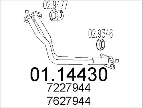 изпускателна тръба MTS 01.14430