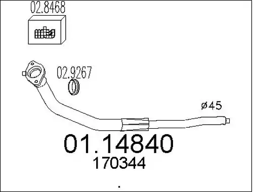 изпускателна тръба MTS 01.14840