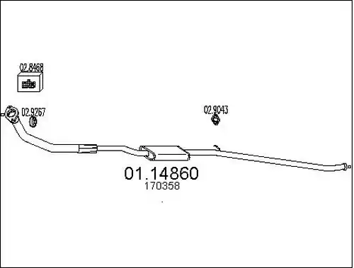 изпускателна тръба MTS 01.14860