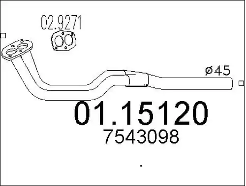 изпускателна тръба MTS 01.15120