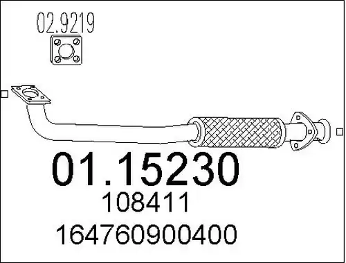изпускателна тръба MTS 01.15230