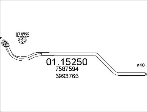 изпускателна тръба MTS 01.15250