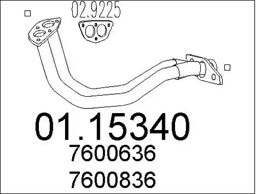 изпускателна тръба MTS 01.15340