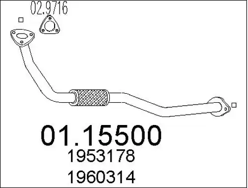 изпускателна тръба MTS 01.15500