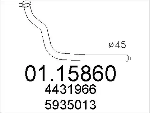 изпускателна тръба MTS 01.15860