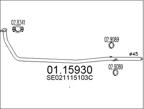 изпускателна тръба MTS 01.15930