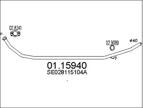 изпускателна тръба MTS 01.15940