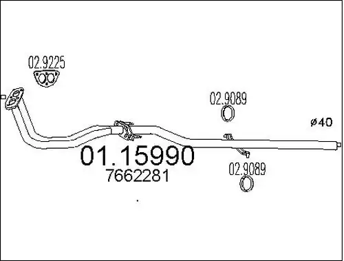 изпускателна тръба MTS 01.15990