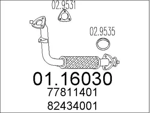 изпускателна тръба MTS 01.16030