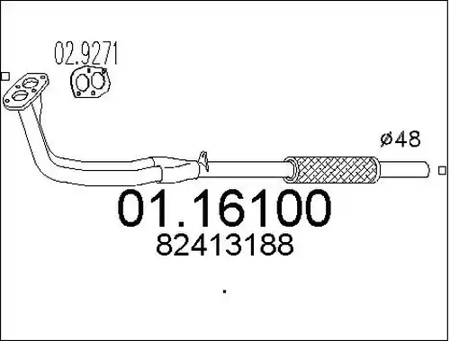 изпускателна тръба MTS 01.16100