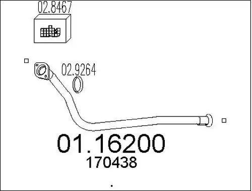 изпускателна тръба MTS 01.16200