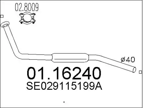 изпускателна тръба MTS 01.16240