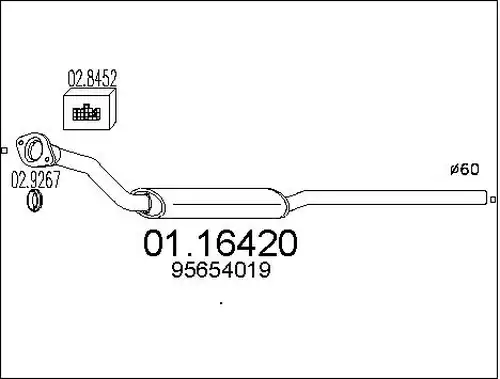 изпускателна тръба MTS 01.16420