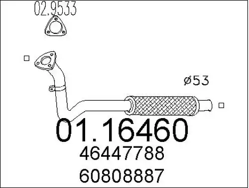 изпускателна тръба MTS 01.16460