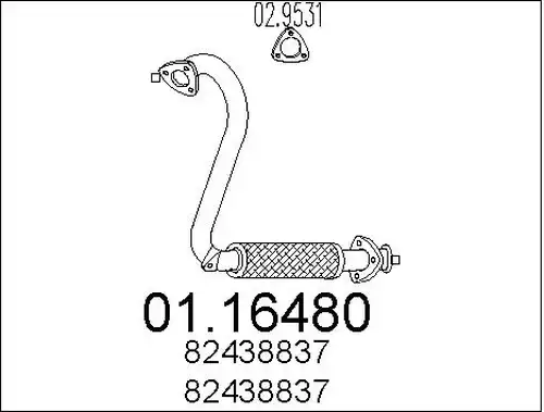 изпускателна тръба MTS 01.16480